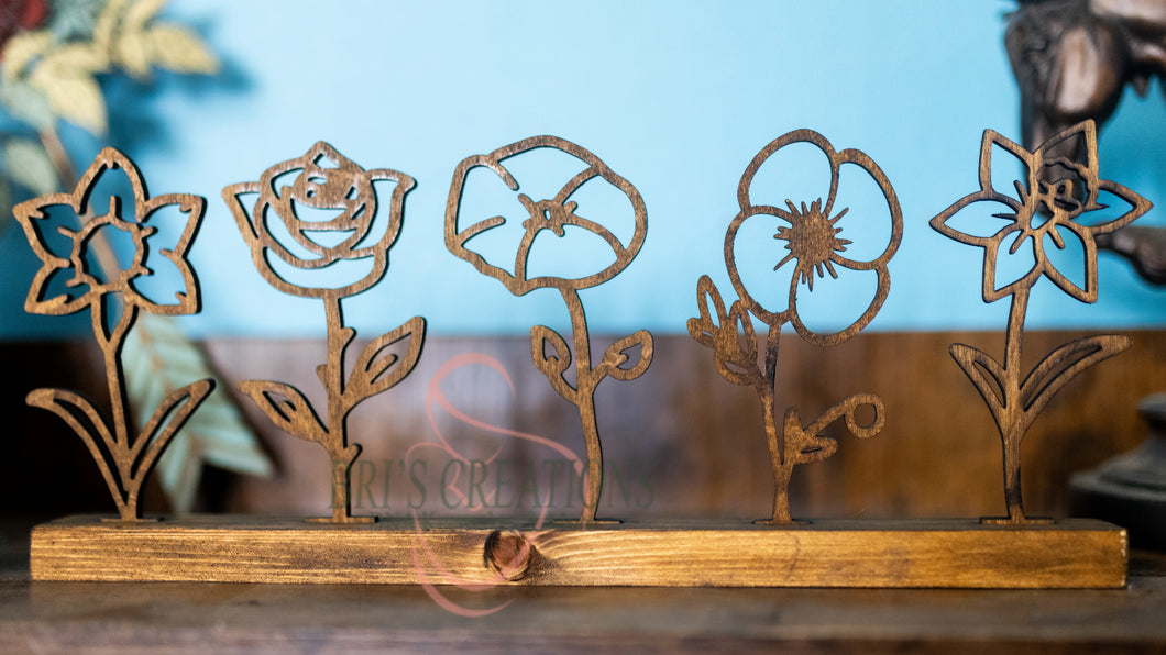 Wooden Birthflowers