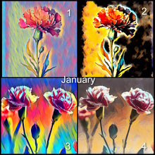 Load image into Gallery viewer, Birth flower memorial canvas
