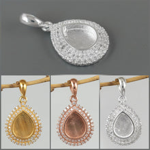 Load image into Gallery viewer, Double Halo Pear Necklace
